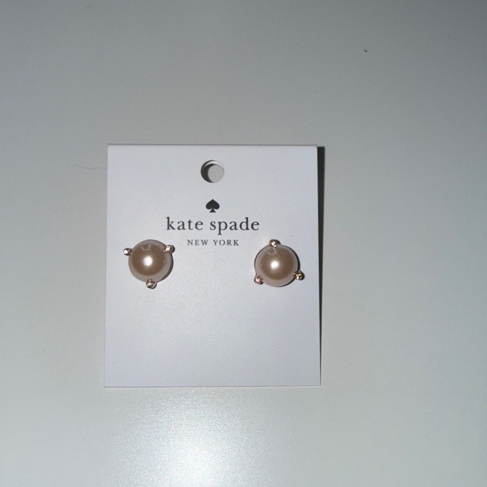 Rose gold pearl Kate Spade earrings